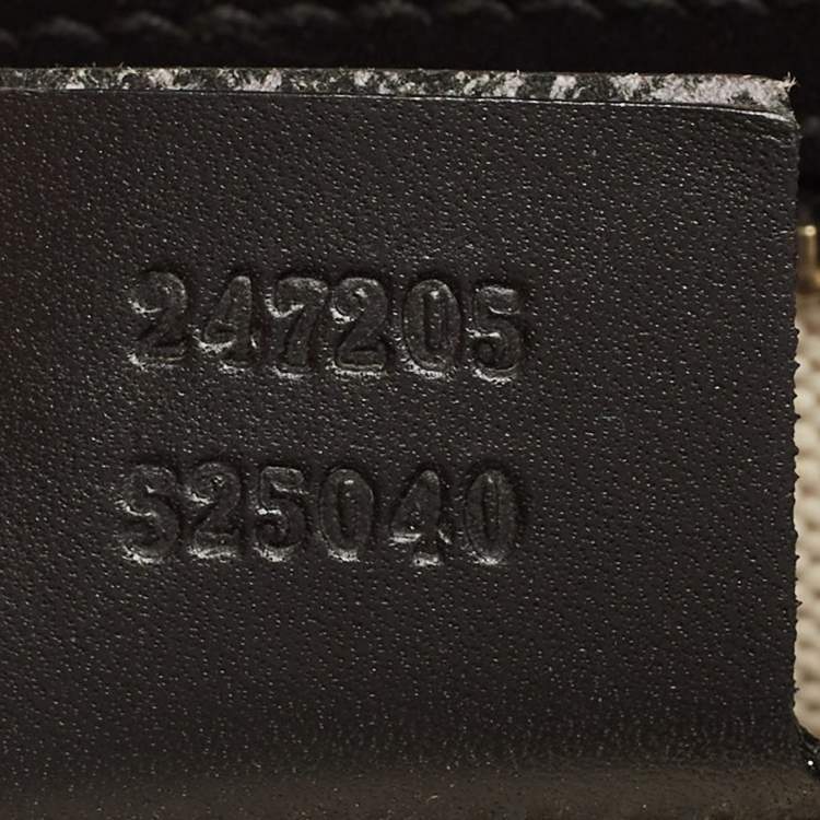 Pre Owned Gucci Black/Beige Diamante Canvas Medium Vintage Web Boston Bag