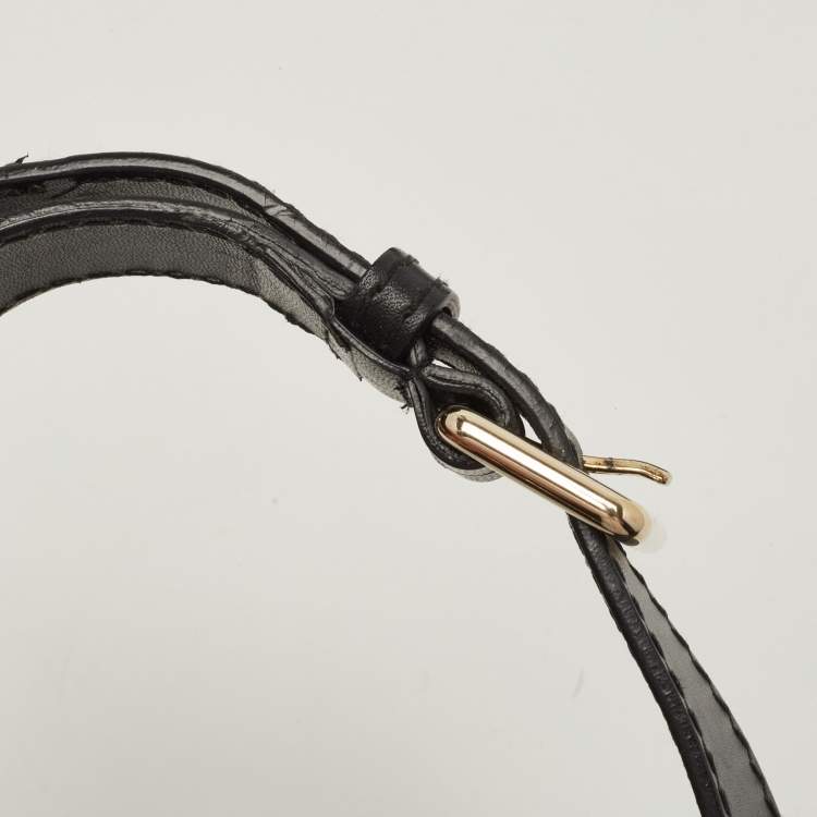 Pre Owned Gucci Black/Beige Diamante Canvas Medium Vintage Web Boston Bag