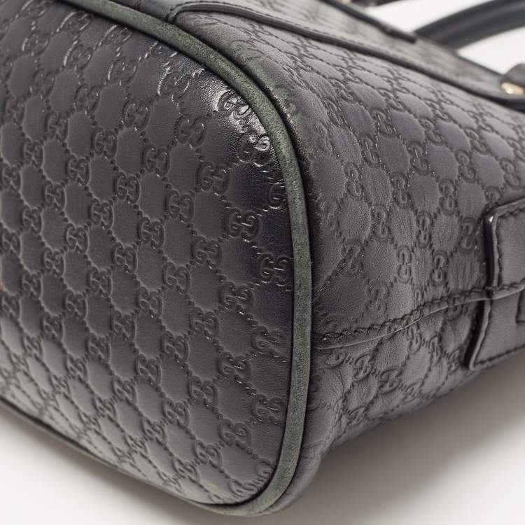 Pre Owned Gucci Navy Blue Micro Guccissima Leather Mini Dome Satchel