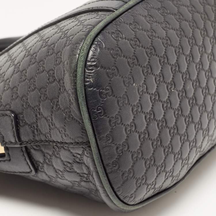 Pre Owned Gucci Navy Blue Micro Guccissima Leather Mini Dome Satchel