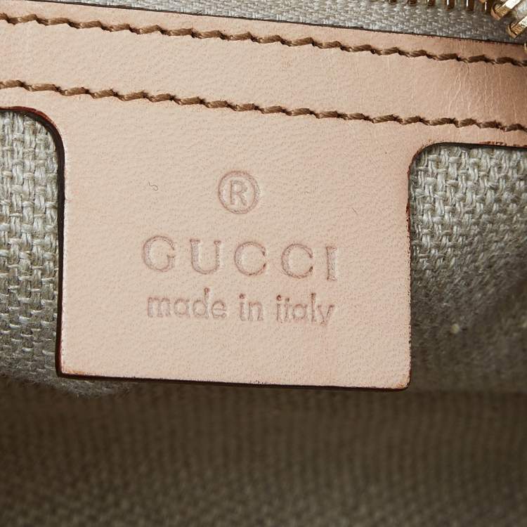 مملوكة مسبقًا Gucci Multicolor Botanical Floral Canvas and Leather Bamboo Ring Hobo