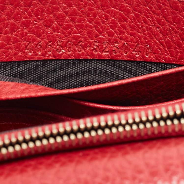 Pre Owned Gucci Red Leather Betty Wallet on Chain