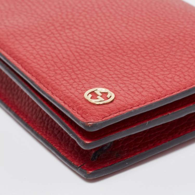 Pre Owned Gucci Red Leather Betty Wallet on Chain