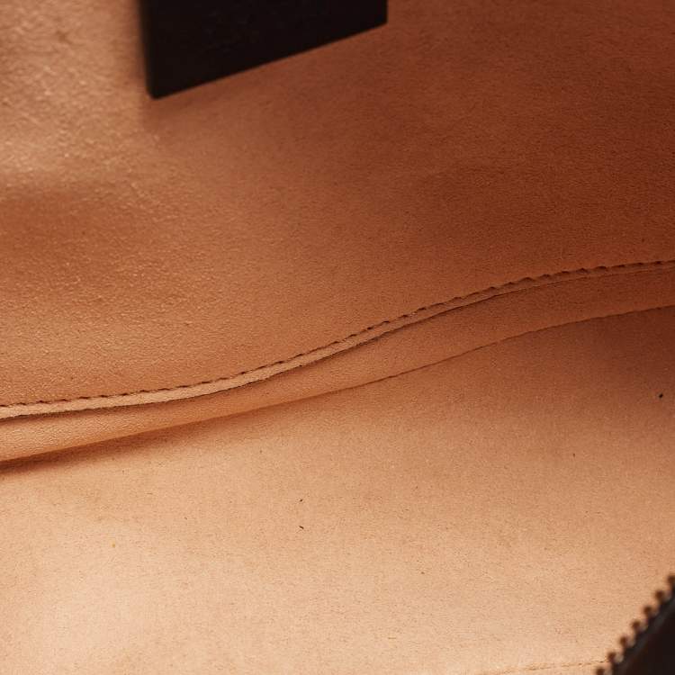 Pre Owned Gucci Black Matelassé Leather Small GG Marmont Camera Bag