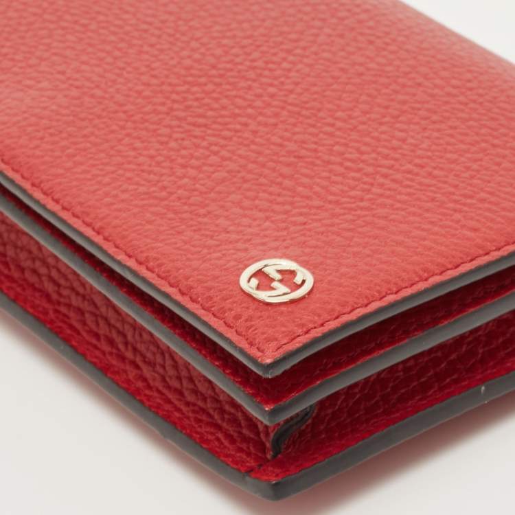 Pre Owned Gucci Red Leather Betty Wallet on Chain