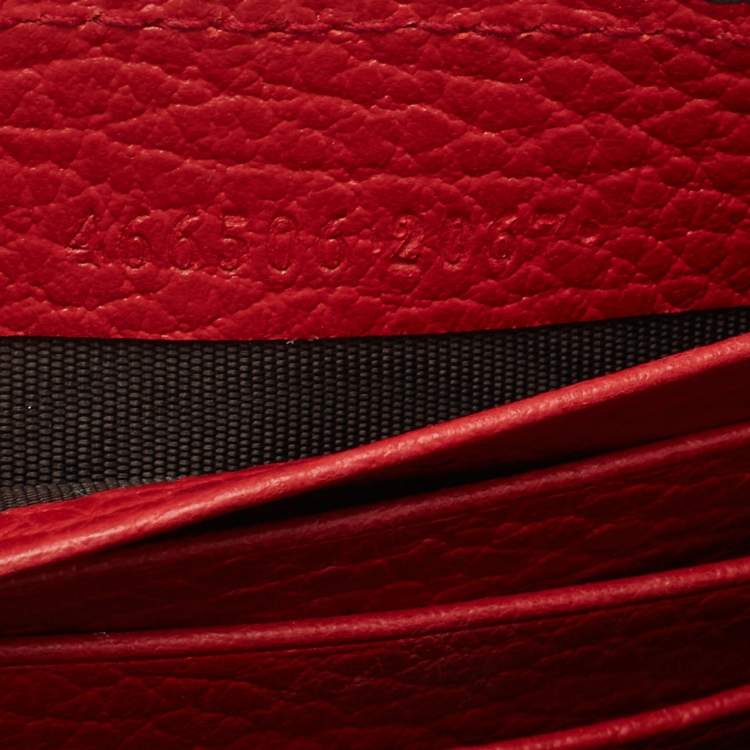 Pre Owned Gucci Red Leather Betty Wallet on Chain