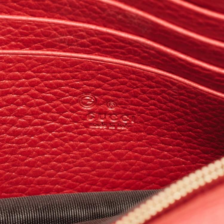Pre Owned Gucci Red Leather Betty Wallet on Chain