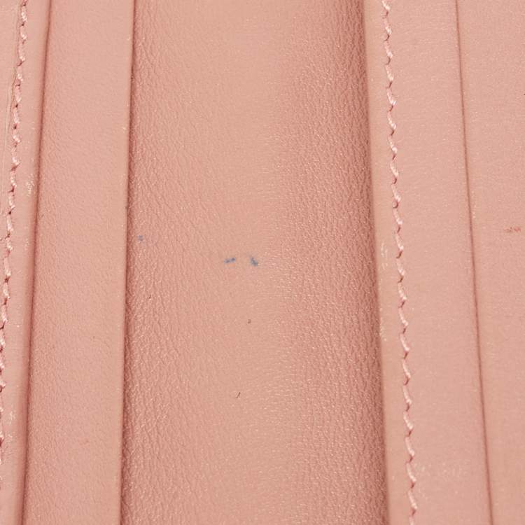 Pre Owned Gucci Pink Microgucissima Leather Flap Continental Wallet