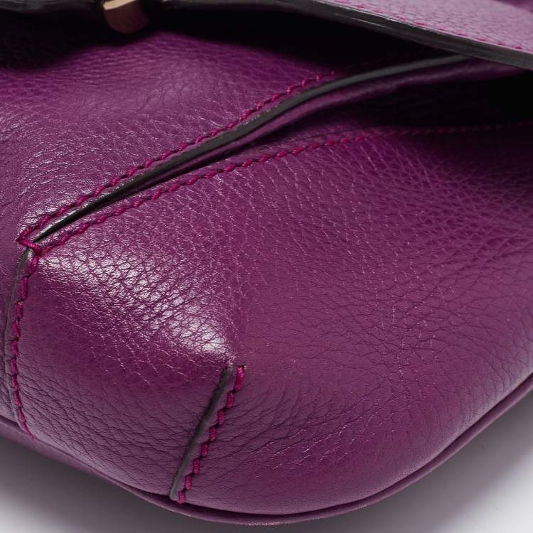 Pre Owned Gucci Purple Leather Nouveau Fringe Crossbody Bag