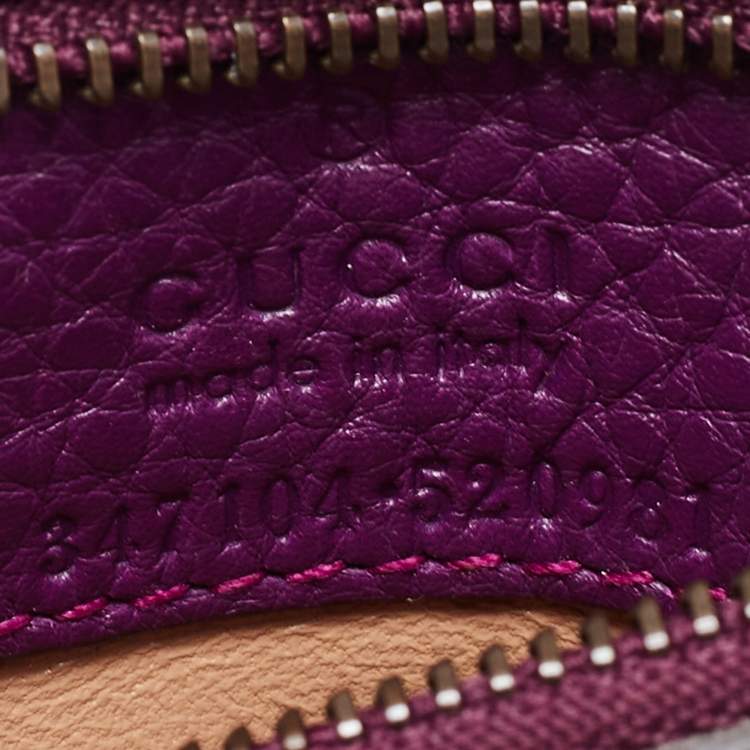Pre Owned Gucci Purple Leather Nouveau Fringe Crossbody Bag