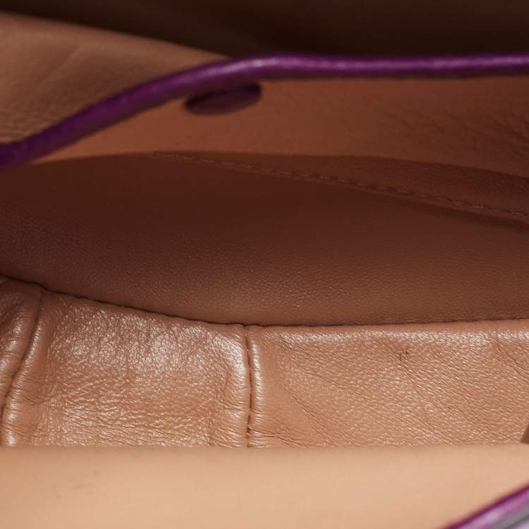 Pre Owned Gucci Purple Leather Nouveau Fringe Crossbody Bag