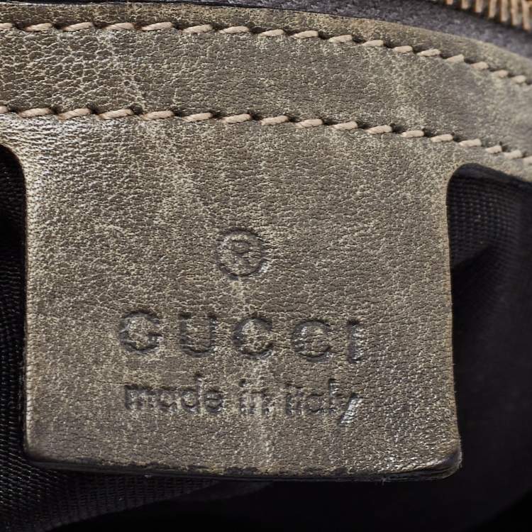 Pre Owned Gucci Pale Green Leather Medium Pelham Hobo 