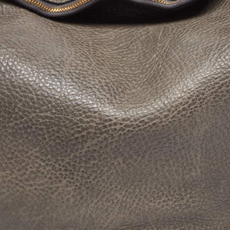 Pre Owned Gucci Pale Green Leather Medium Pelham Hobo 