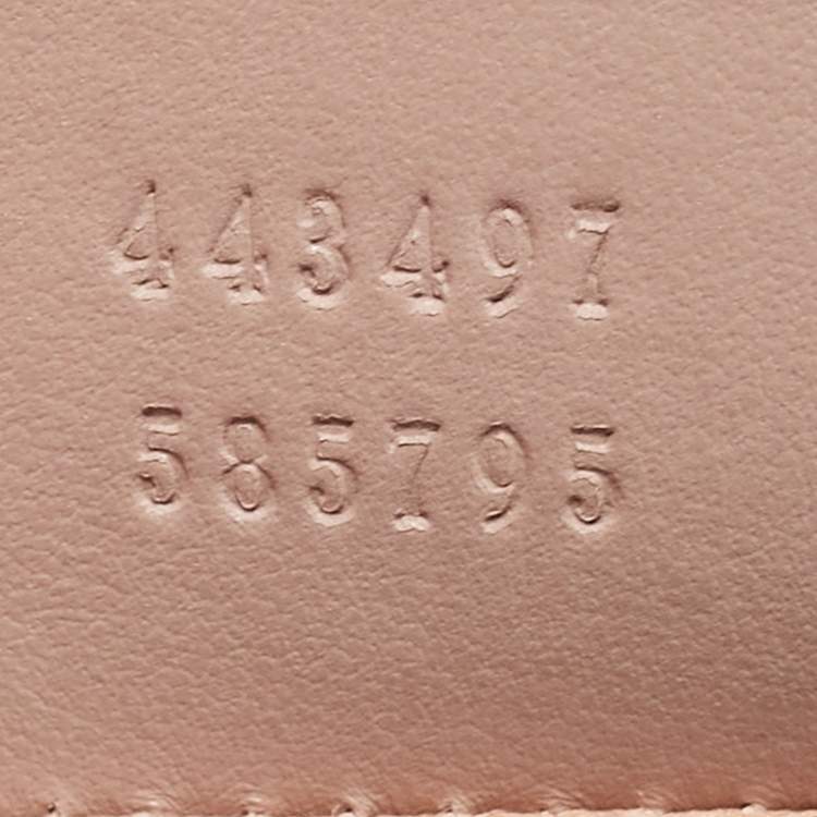 Pre Owned Gucci Dusty Pink Matelassé Leather Small GG Marmont Shoulder Bag