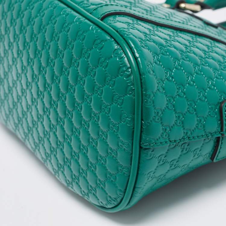 Pre Owned Gucci Green Microguccissima Leather  Mini Nice Dome Bag