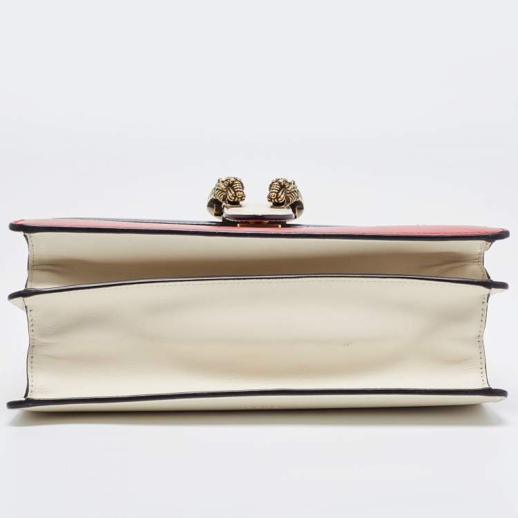Pre Owned Gucci Tricolor Leather Medium Dionysus Bamboo Top Handle Bag