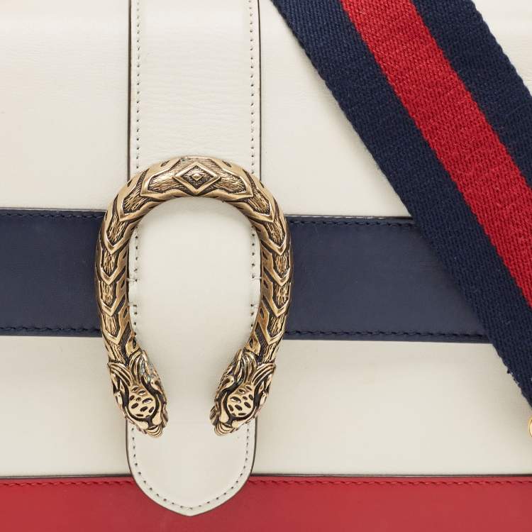 Pre Owned Gucci Tricolor Leather Medium Dionysus Bamboo Top Handle Bag