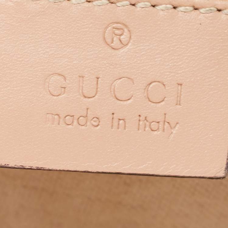 Pre Owned Gucci Dark Old Rose/Beige GG Canvas and Leather Medium Emily Chain Shoulder Bag