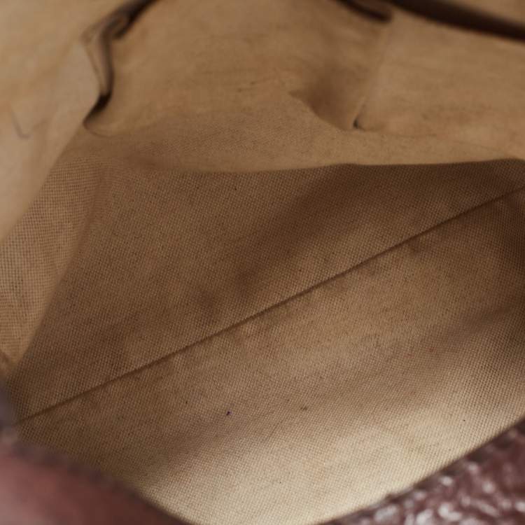 Pre Owned Gucci Beige/Brown GG Canvas and Leather Medium GG Running Hobo       