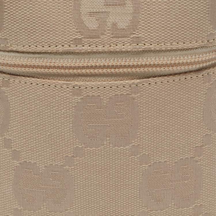 Pre Owned Gucci Beige GG Canvas and Leather Vanity Bag
