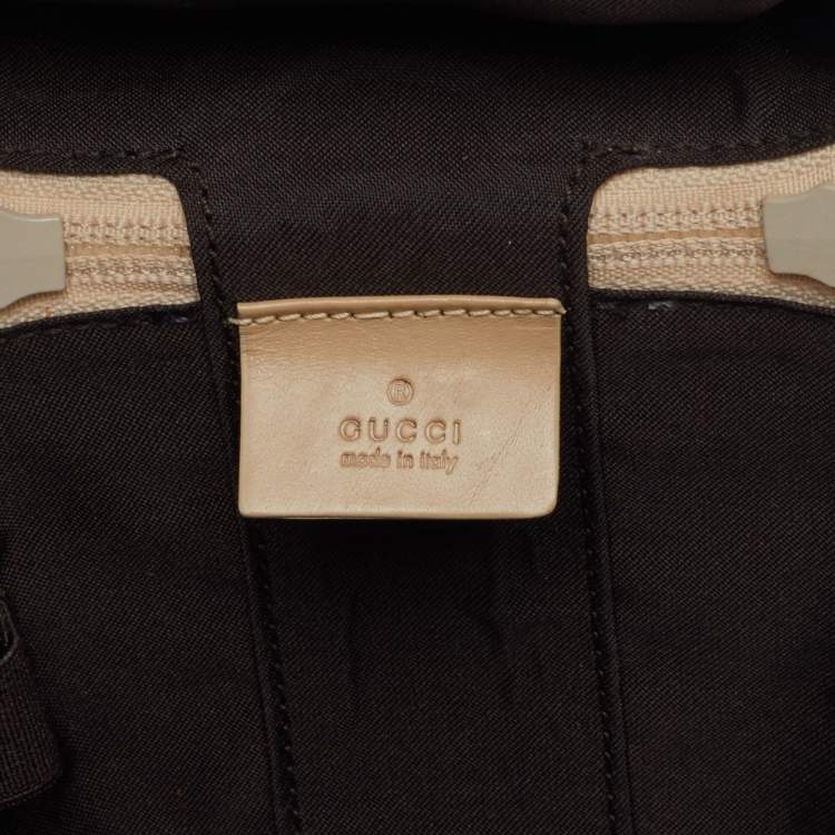 Pre Owned Gucci Beige GG Canvas and Leather Vanity Bag