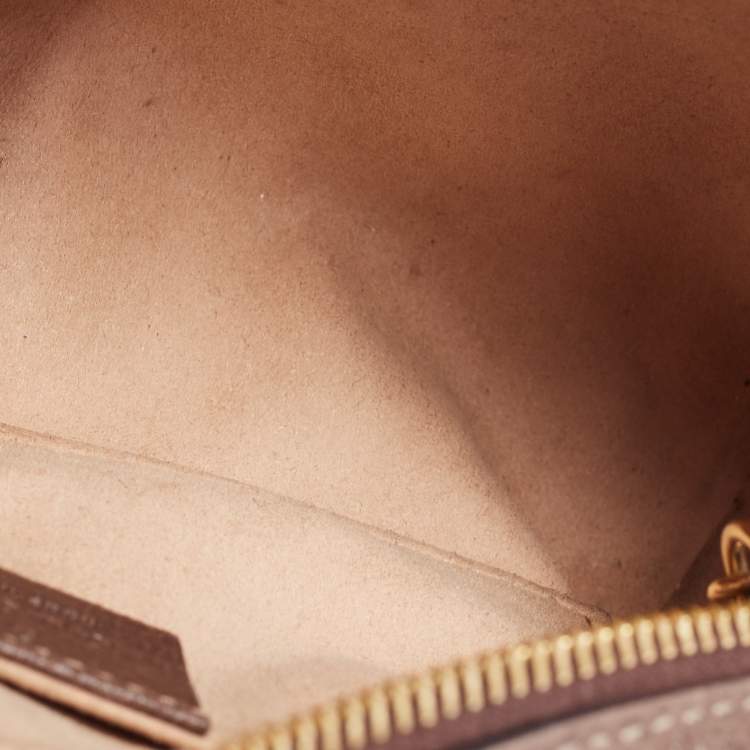 Pre Owned Gucci Beige GG Supreme Canvas and Leather Mini Ophidia Crossbody Bag