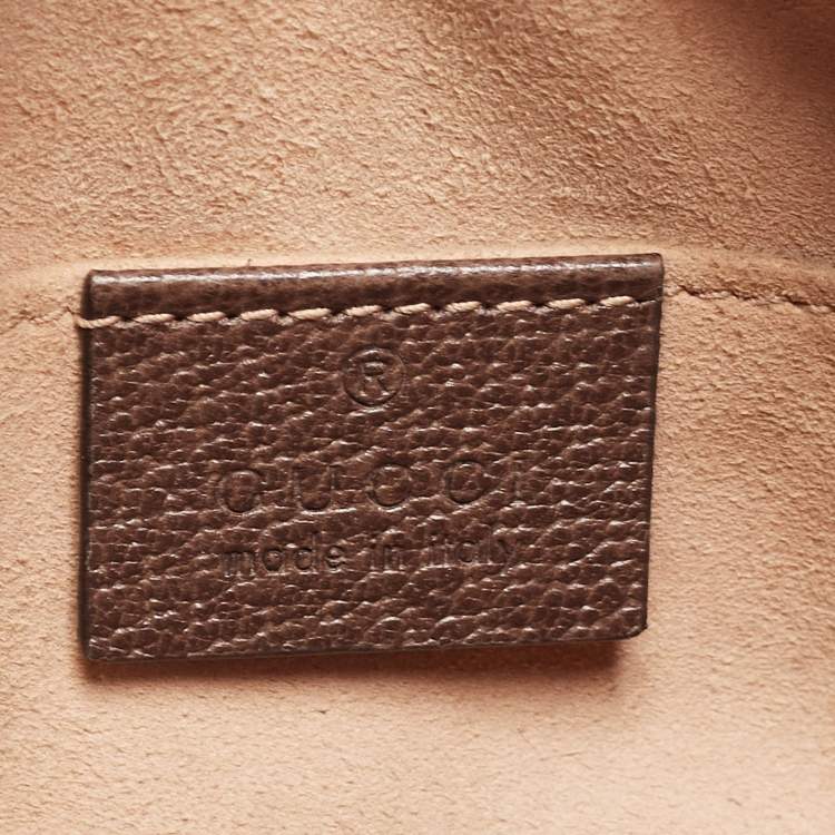 Pre Owned Gucci Beige GG Supreme Canvas and Leather Mini Ophidia Crossbody Bag