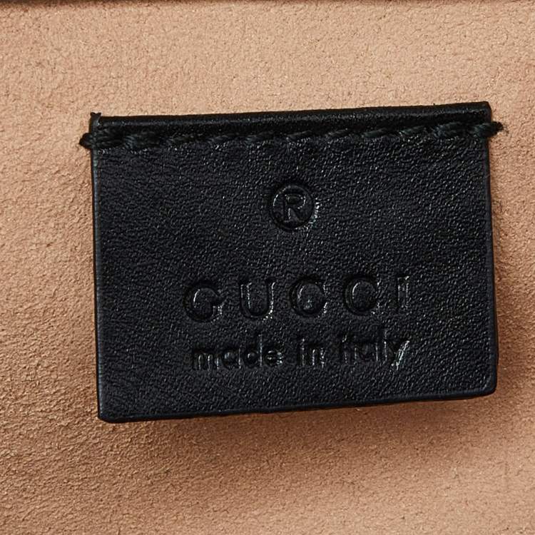 Pre Owned Gucci Black Matelassé Leather Super Mini GG Marmont Shoulder Bag