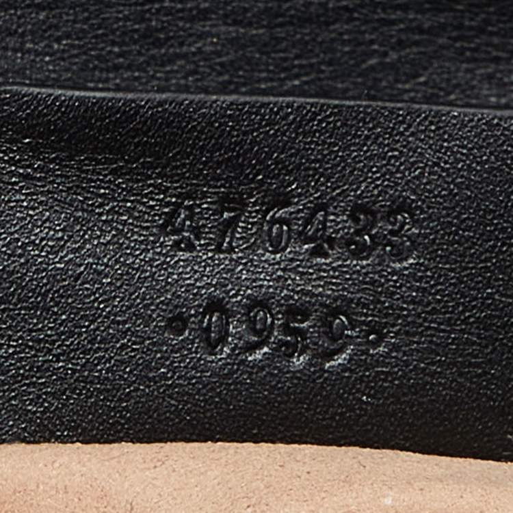 Pre Owned Gucci Black Matelassé Leather Super Mini GG Marmont Shoulder Bag