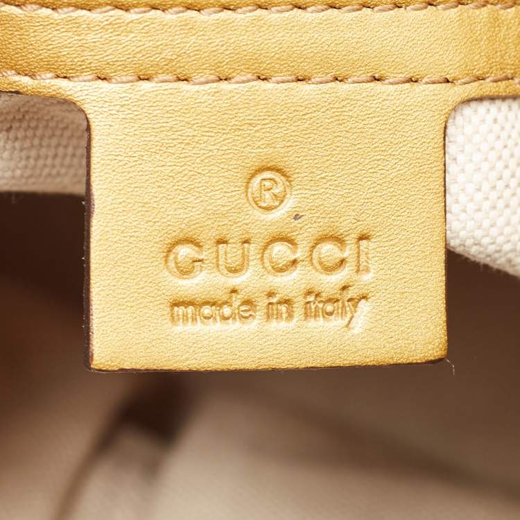 مملوكة مسبقًا Gucci Beige/Gold GG Canvas and Leather Medium Lovely Hobo