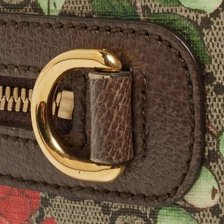 Pre Owned Gucci Brown/Beige Tian Print GG Supreme Canvas Medium Boston Bag