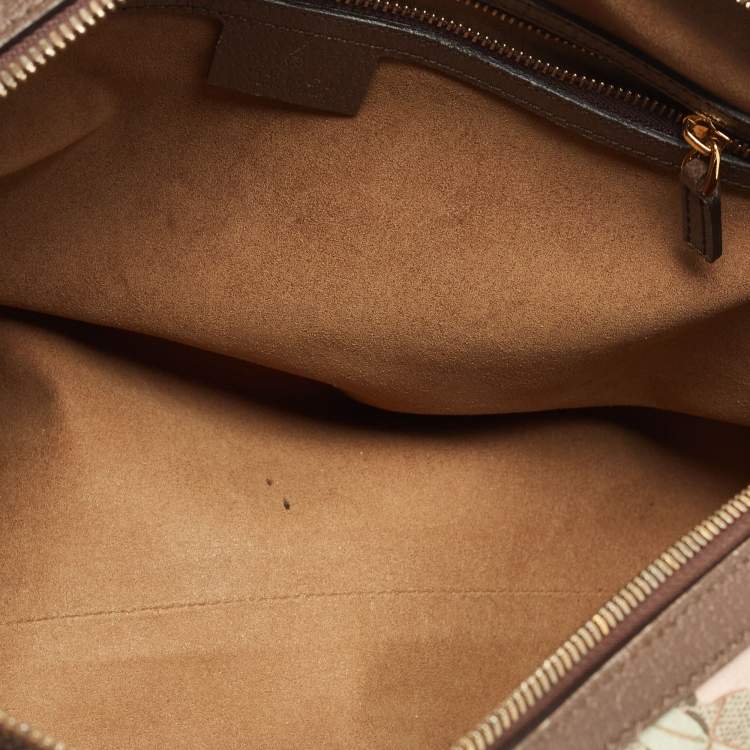 Pre Owned Gucci Brown/Beige Tian Print GG Supreme Canvas Medium Boston Bag