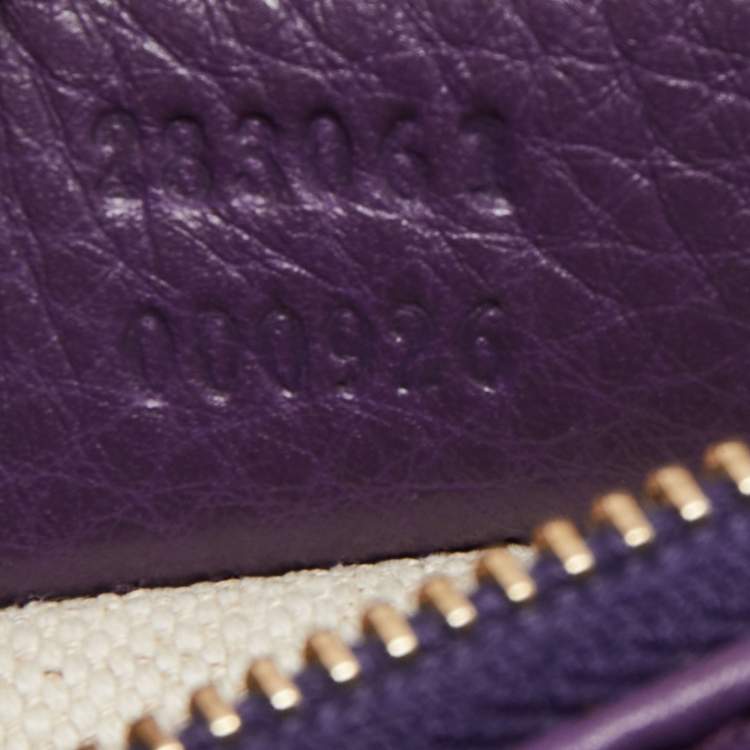 Pre Owned Gucci Purple Leather Piston Broadway Chain Bag