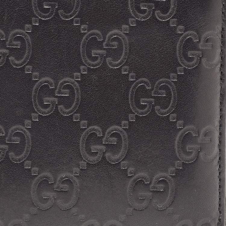 Pre Owned Gucci Back Guccissima Leather Zip Around Wallet