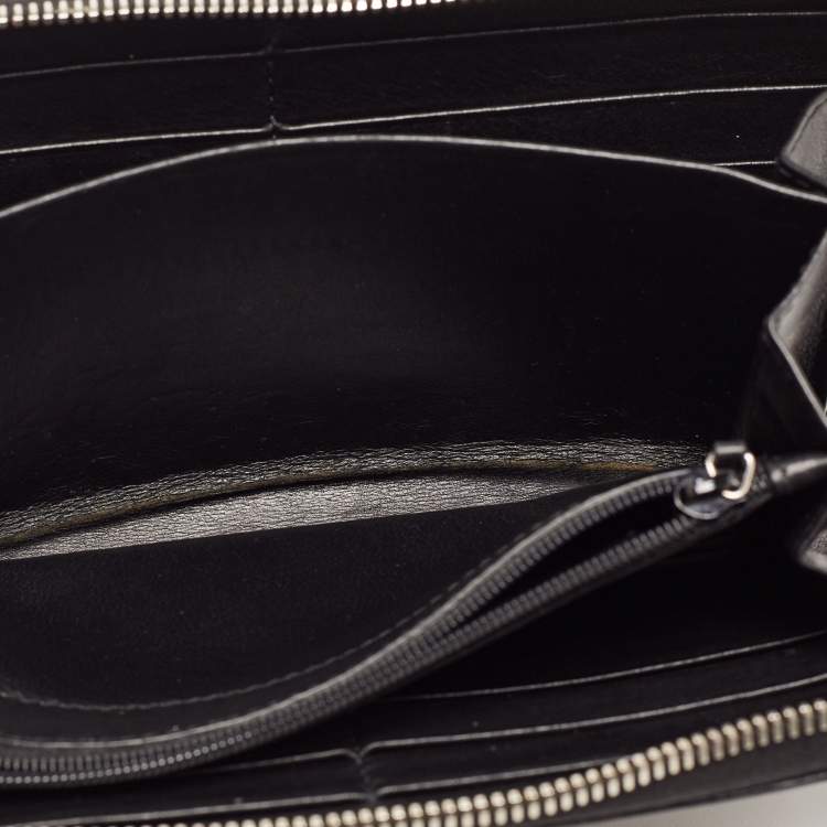 Pre Owned Gucci Back Guccissima Leather Zip Around Wallet