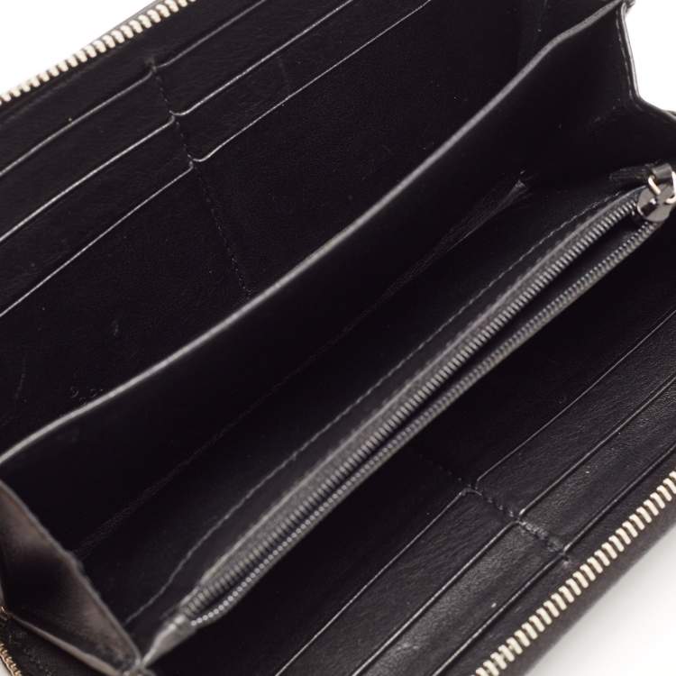 Pre Owned Gucci Back Guccissima Leather Zip Around Wallet