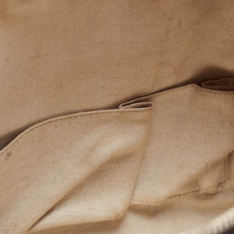 Pre Owned Gucci Brown/Beige GG Canvas Medium Vintage Web Boston Bag