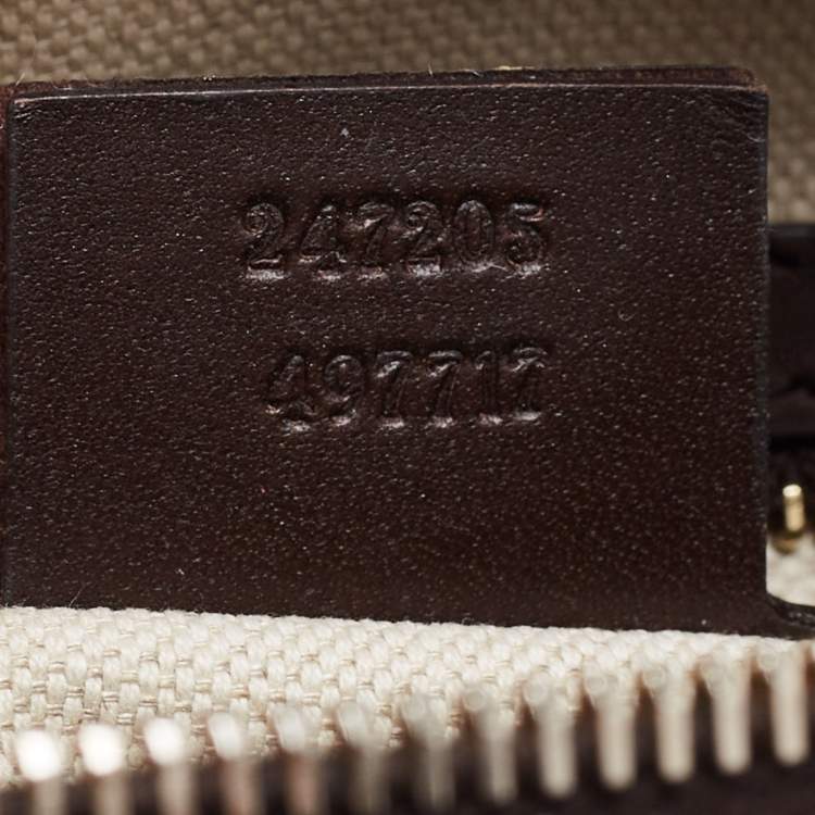 Pre Owned Gucci Brown/Beige GG Canvas Medium Vintage Web Boston Bag
