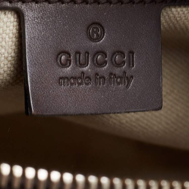 Pre Owned Gucci Brown/Beige GG Canvas Medium Vintage Web Boston Bag