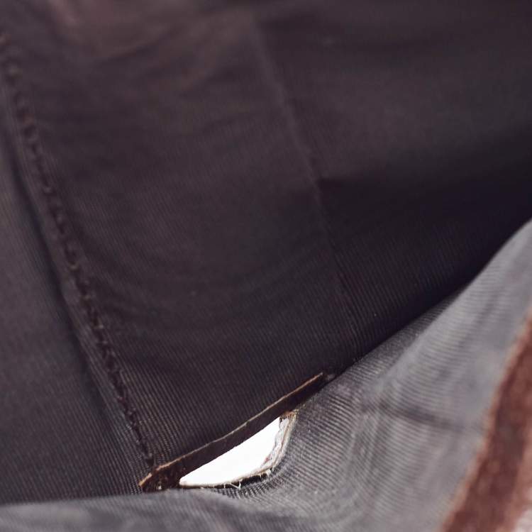 Pre Owned Gucci Beige/Brown GG Canvas and Leather Web French Wallet