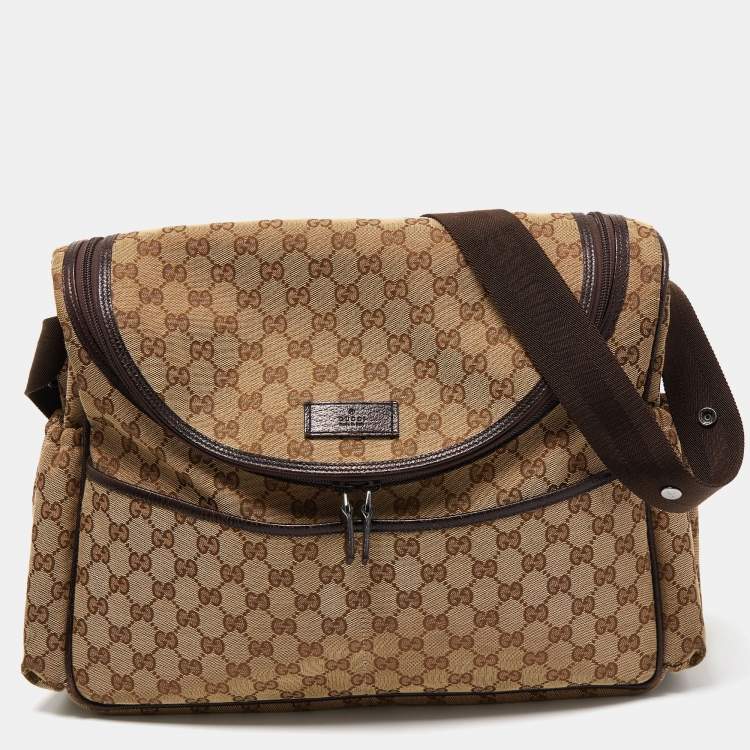 Gucci Womens Changing Bag Brown Canvas