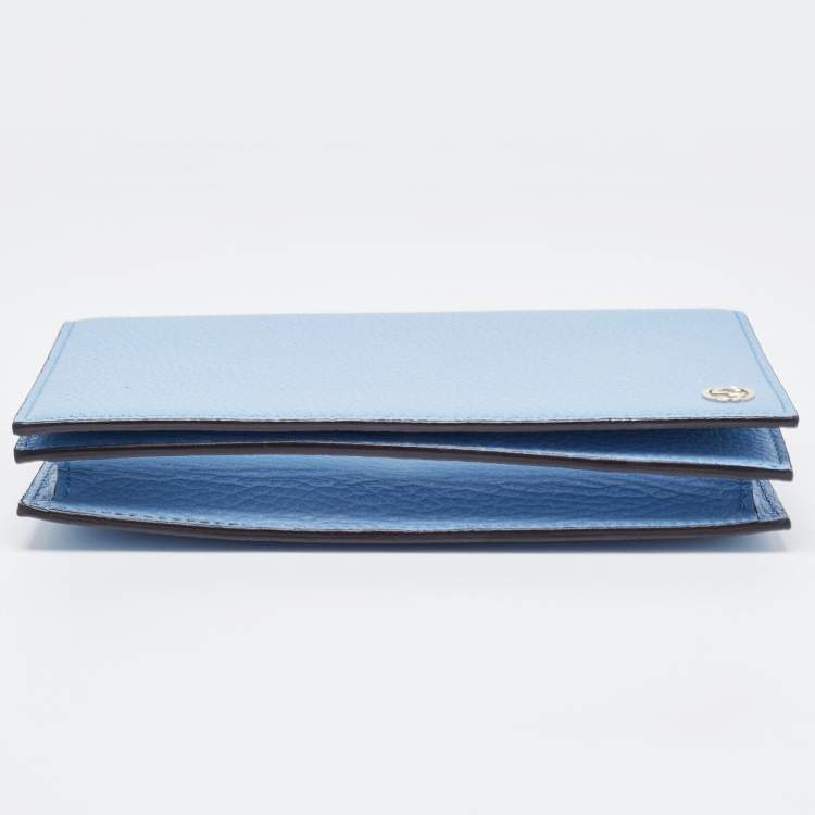 Pre Owned Gucci Light Blue Leather Betty Wallet on Chain