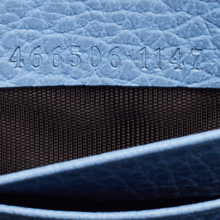 Pre Owned Gucci Light Blue Leather Betty Wallet on Chain