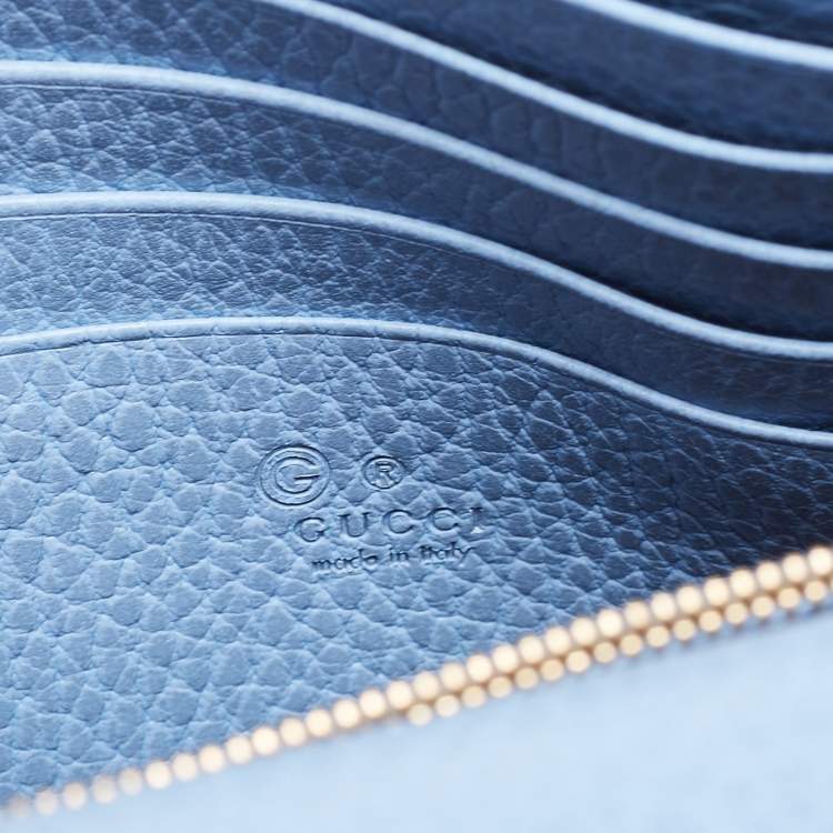 Pre Owned Gucci Light Blue Leather Betty Wallet on Chain