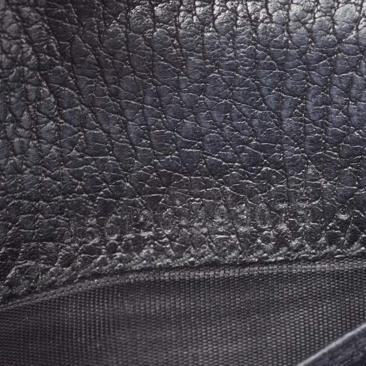 Pre Owned Gucci Black Leather GG Marmont Flap Card Case