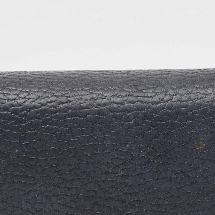 Pre Owned Gucci Black Leather GG Marmont Flap Card Case