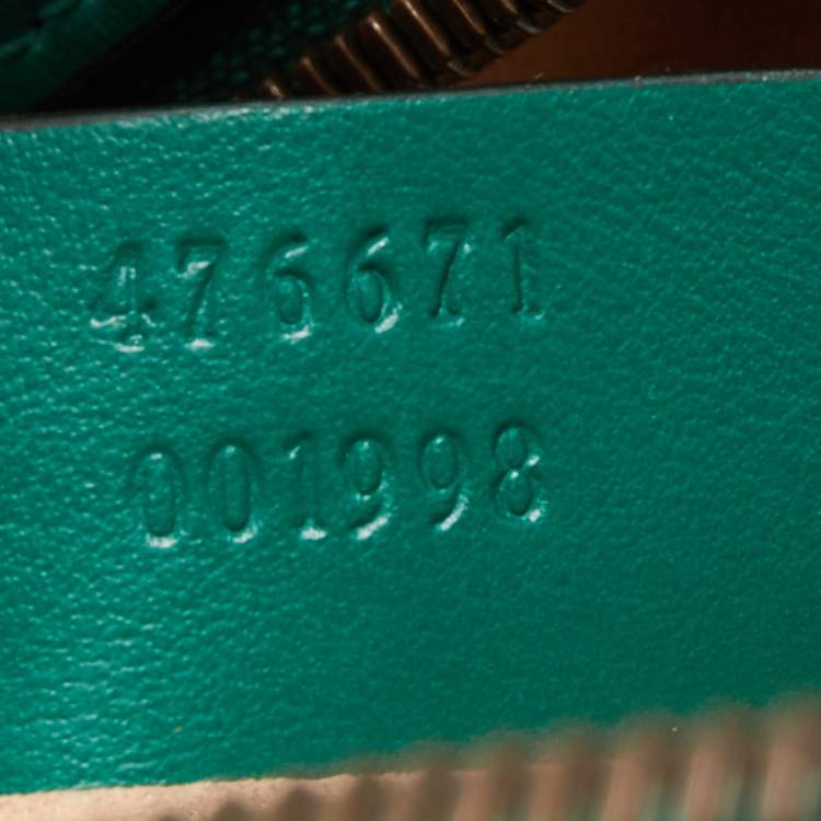 Pre Owned Gucci Green Matelassé Leather GG Marmont Backpack