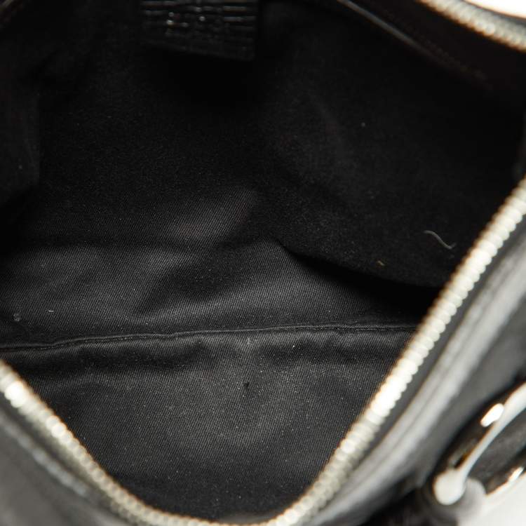 Pre Owned Gucci Black GG Canvas and Leather Horsebit Hobo