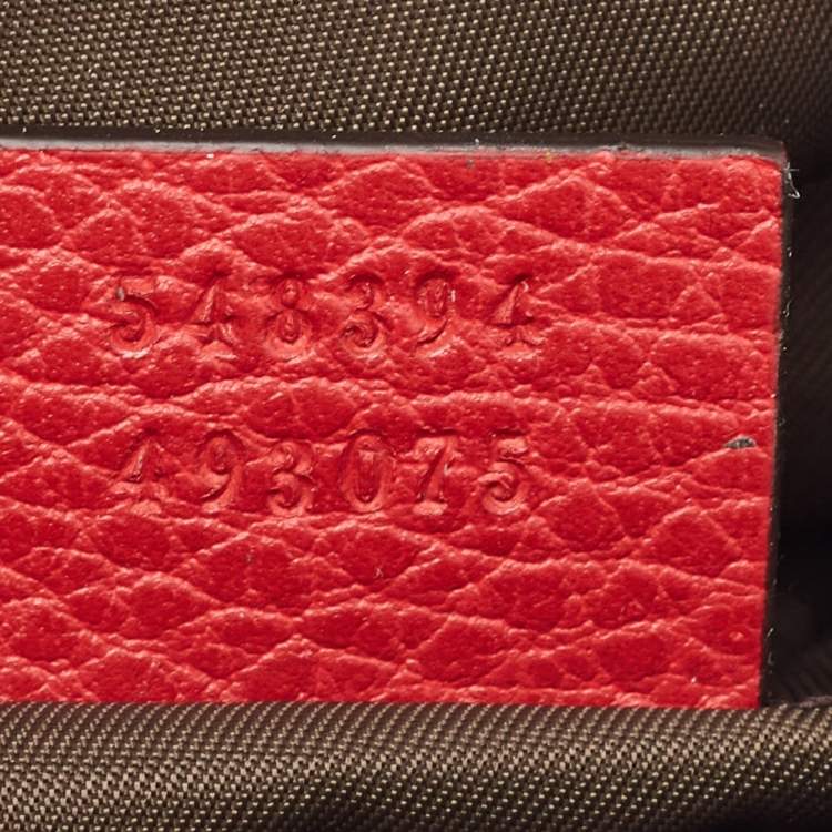 Pre Owned Gucci Red/Beige Flora GG Supreme Canvas Ophidia Cosmetic Pouch