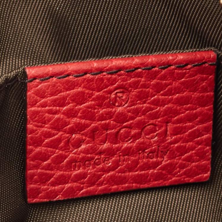 Pre Owned Gucci Red/Beige Flora GG Supreme Canvas Ophidia Cosmetic Pouch